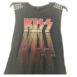 UNIQUE KISS Band Studded Tank Top Muscle Tee